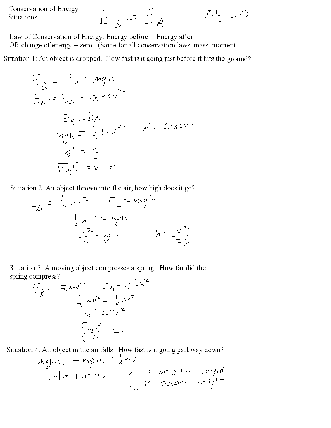 Physical Science Worksheet Conservation Of Energy #2 Answer